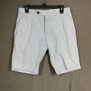 Club Monaco Men Extend Tab Pin Striped 100% Cotton Shorts Casual Summer SZ 31